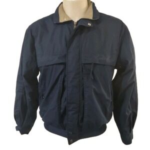 Vintage California Outerwear Mens Size M Windbreaker Jacket Full Zip Hooded Blue